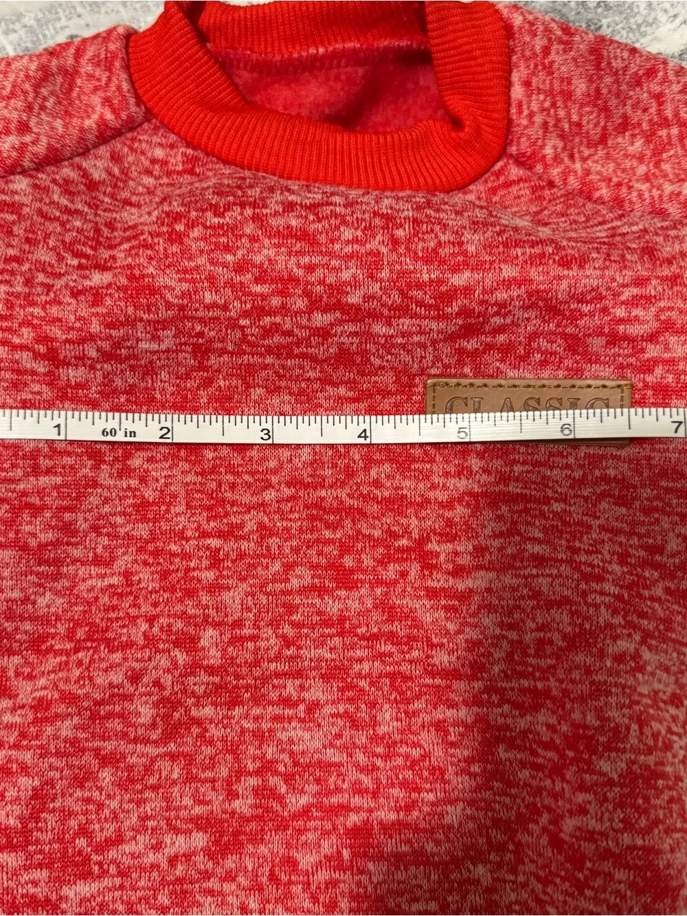 Classic Red Marled Dog Jumper with Rib Trim